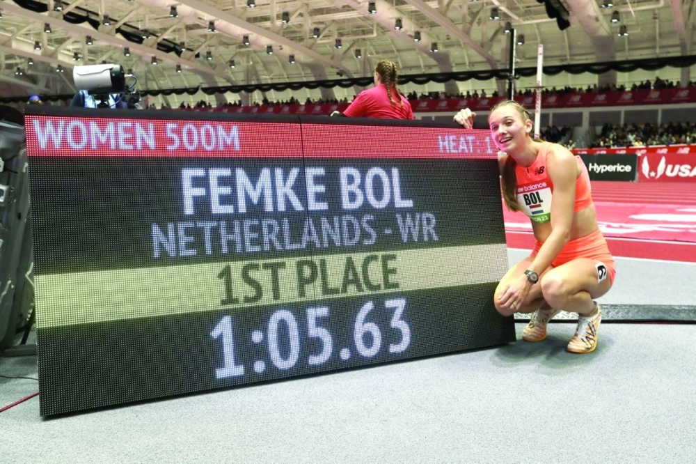 Dutch runner Bol breaks 400m indoor world record