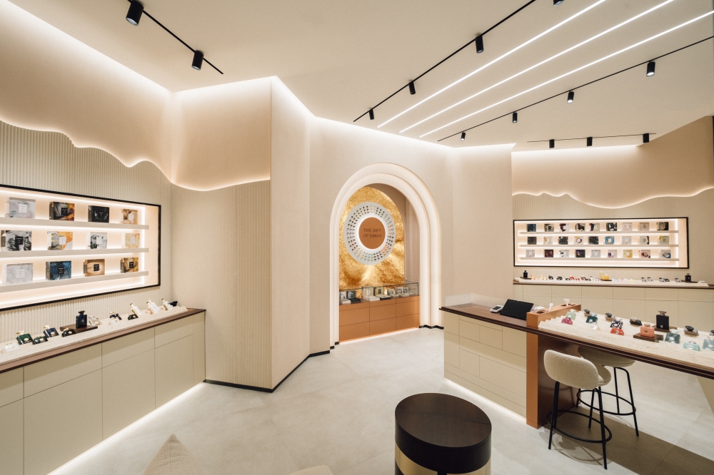 Architectural concept of reimagined Amouage store inspired by